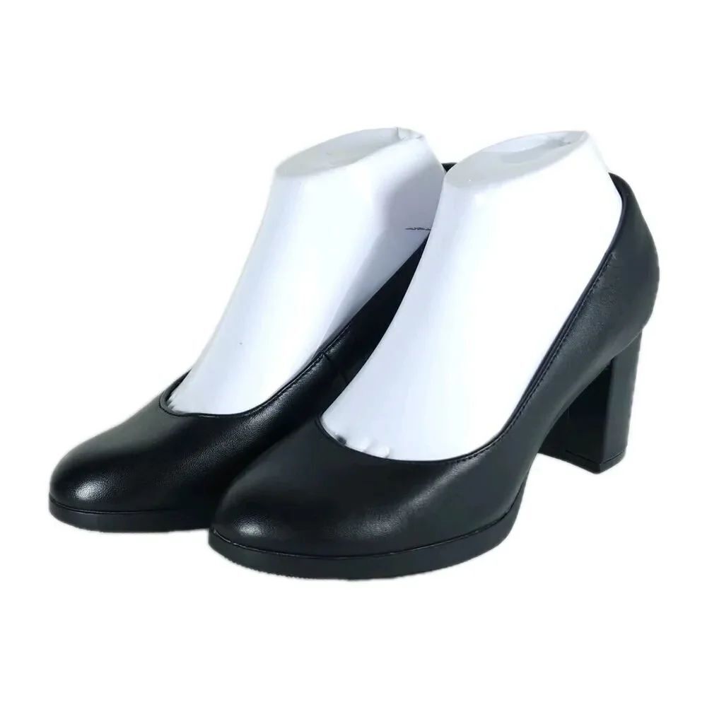 Clarks Women’s Bayla Skip US6,5M Black Leather Heels Dress Pumps Shoes New $99